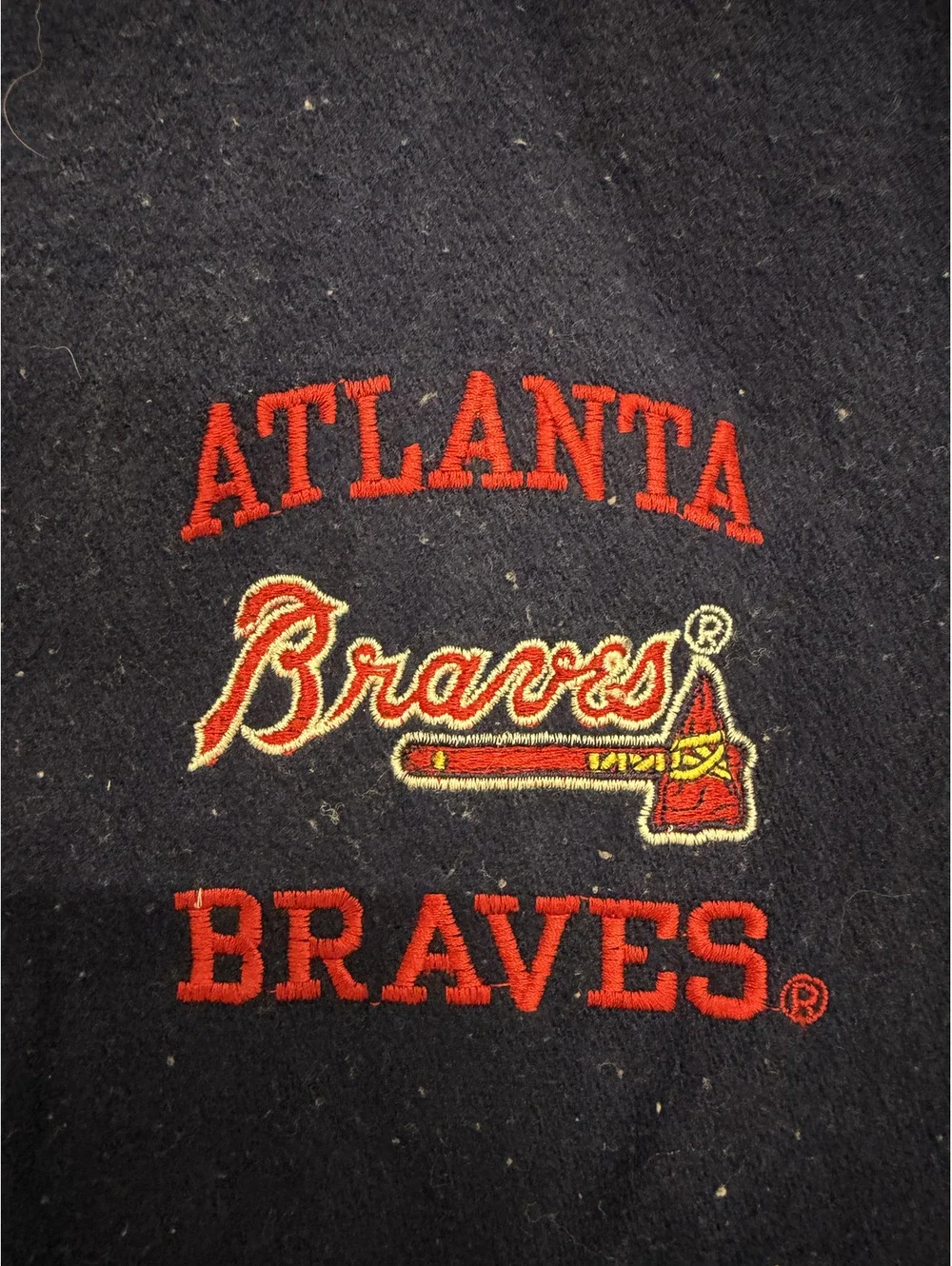 Vintage Logo 7 Atlanta Braves Varsity Jacket Large